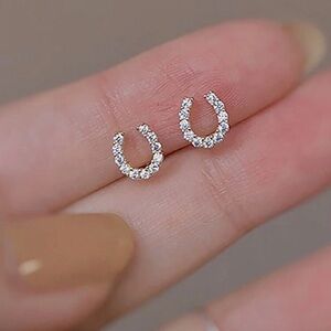 Cubic Zirconia Horseshoe Earrings